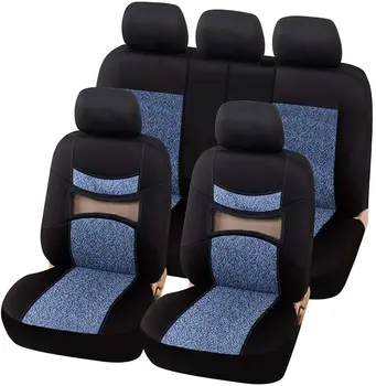 

Gray Print Black Car Seat Covers Full Set Car Seat Protectors Car Seat Accessories 9PCS Cover Sets for Women Car Accessories