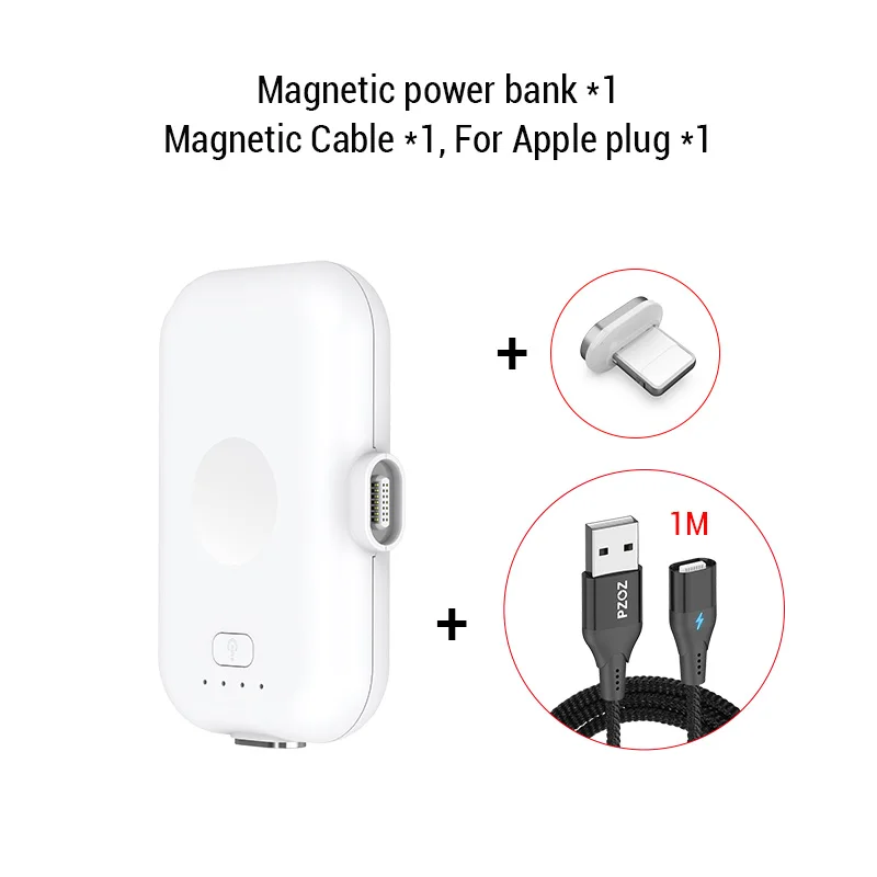 best powerbanks PZOZ Magnetic Power Bank For iPhone Micro USB Type C 1200mAh Mini Magnet Charger Power Bank For iPhone iPad Xiaomi Huawei Phone battery pack for phone Power Bank