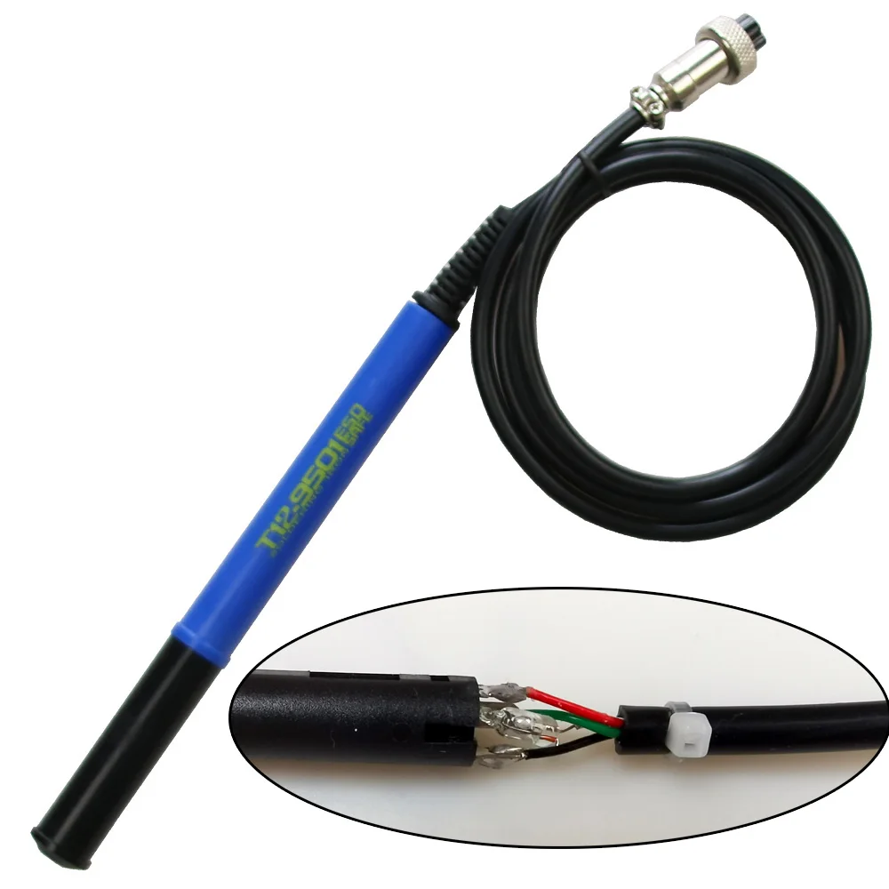 QUECOO 4pin T12-M8 9501 907 P9 Handle For T12-952/942/956 Soldering Iron stationTemperature Digital Electric Controller 4