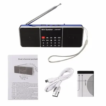 

Mini Portable LCD FM Radio Stereo Speaker MP4 Music Player Micro SD TF USB AUX