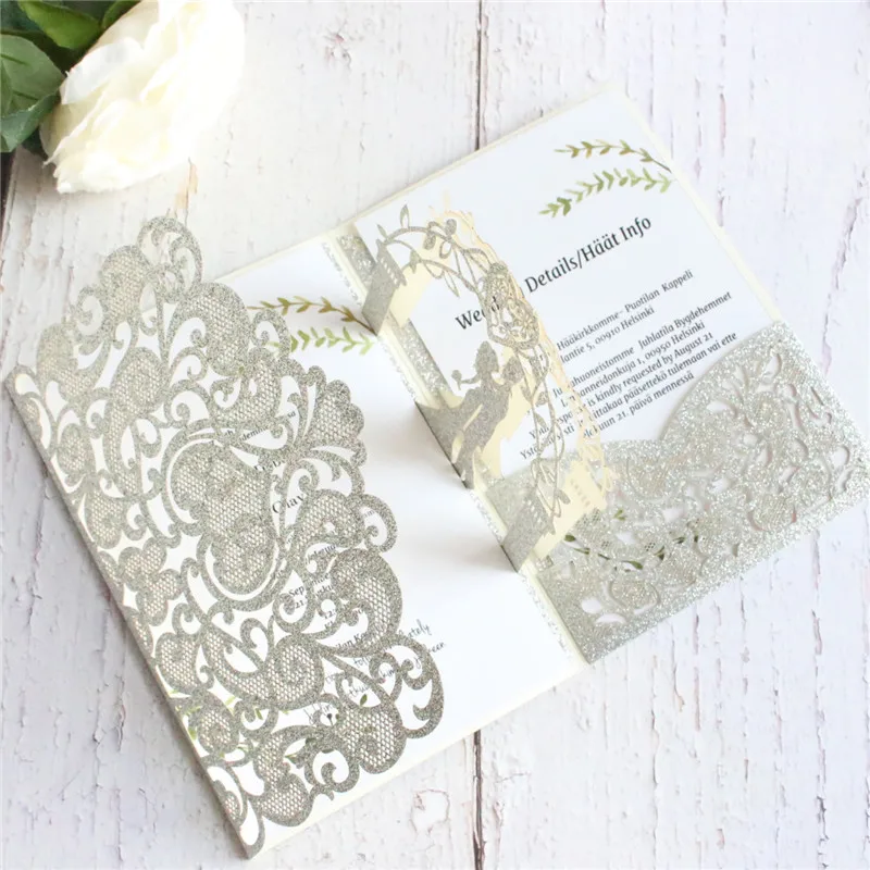 Блестящие золотые всплывающие приглашения для свадьбы в деревенском стиле открытки для девичника персонализированные приглашения
