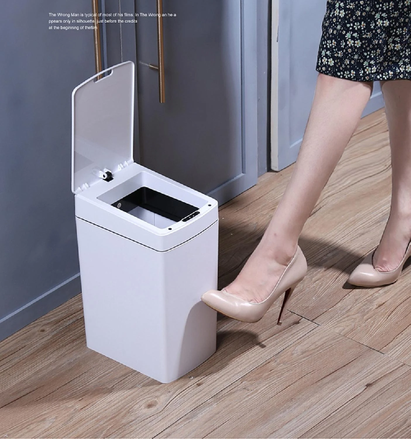 Smart Sensor Trash Can Electronic Automatic Household Bathroom Toilet Waterproof Slim Small Size Kitchen Garbage Bin 8L Dustbins