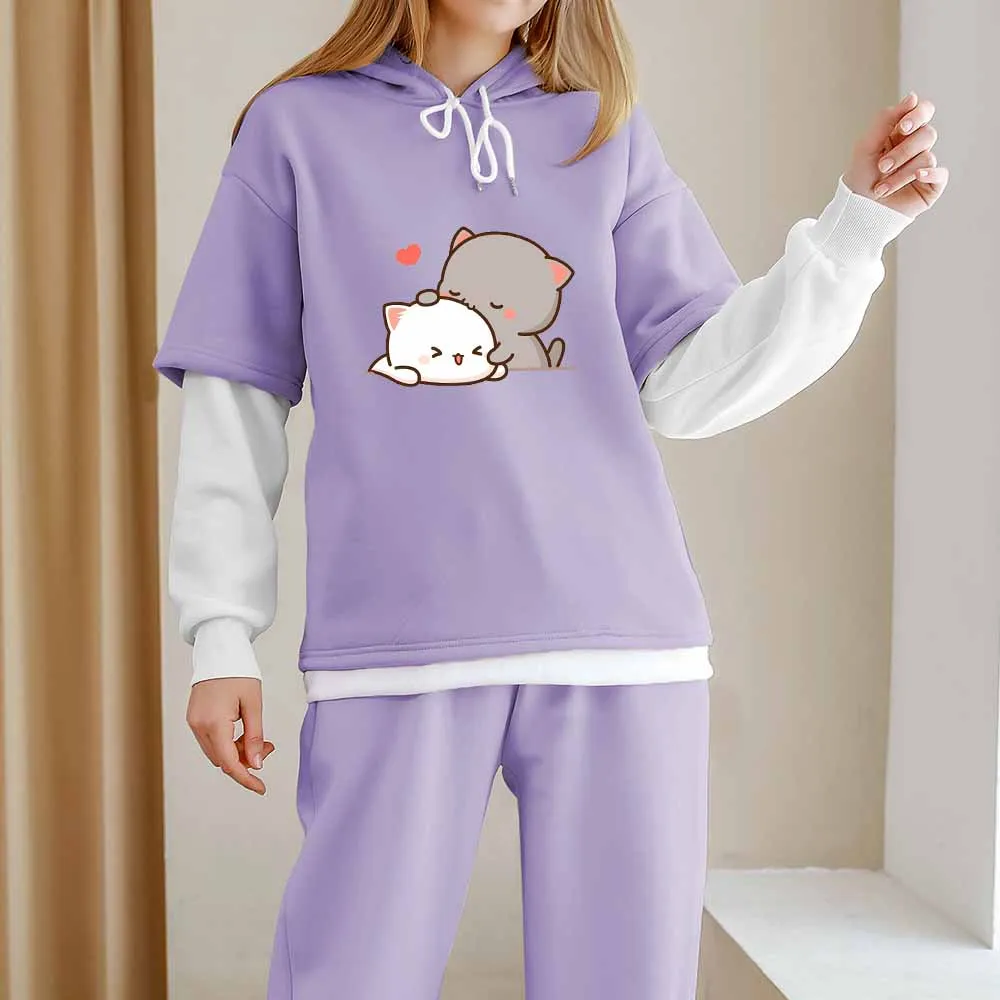 

Autumn Hoodie Sweatshirts Korean Fashion Hoody for Ladies Kawaii Clothes Anime Jumper Streetwear Hoodies Women Couple