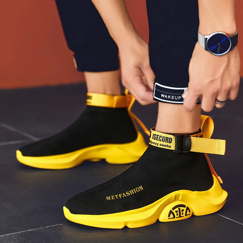 Для мужчин повседневная обувь Мужские модные кроссовки светильник тренд светильник обувь для прогулок мужская работа обувь Высокое качество тапки бренда Туфли без каблуков - Цвет: Цвет: желтый