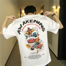 Short-sleeved Men and Women Street Hip-hop T-shirt in Summer 2019 Short-sleeved Men and Women Street Hip-hop T-shirt in Summer 2019