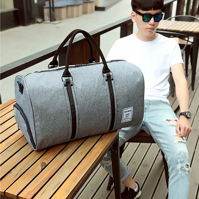 Холщовые мужские дорожные сумки, Большой Вместительный светильник, независимая обувь с карманами для путешествий, спорта, пеших прогулок, Мужская Уличная модная сумка XA205K