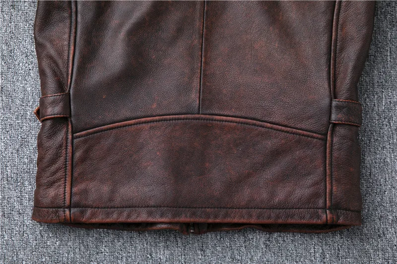 Европейские Модные Винтажные Куртки из натуральной кожи; большие размеры 5XL; кожаные куртки-бомберы и пальто из коровьей кожи для мужчин; Автомобильная уличная одежда; A818