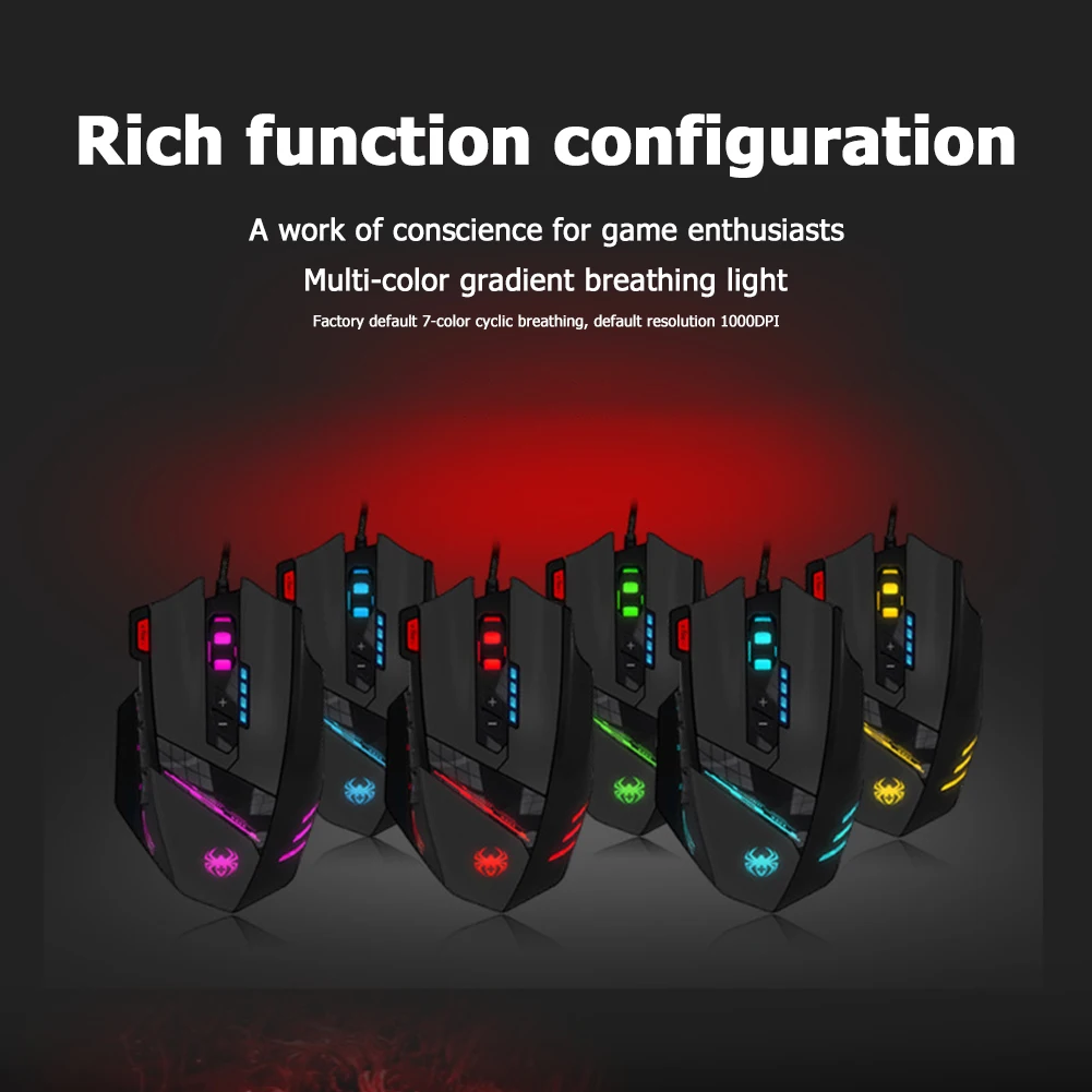 best wireless gaming mouse ZELOTES C-12 12 Programmable Buttons Optical Gaming Mouse USB Wired 4 Gears 4000DPI Adjustable Colorful Backlight Mice pc mouse