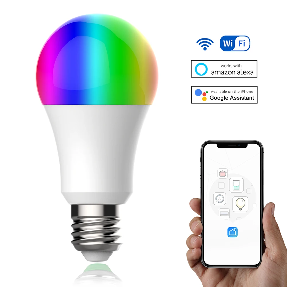 Светодиодная смарт лампа AVATTO 9 Вт RGB + CW E27 светодиодная с дистанционным
