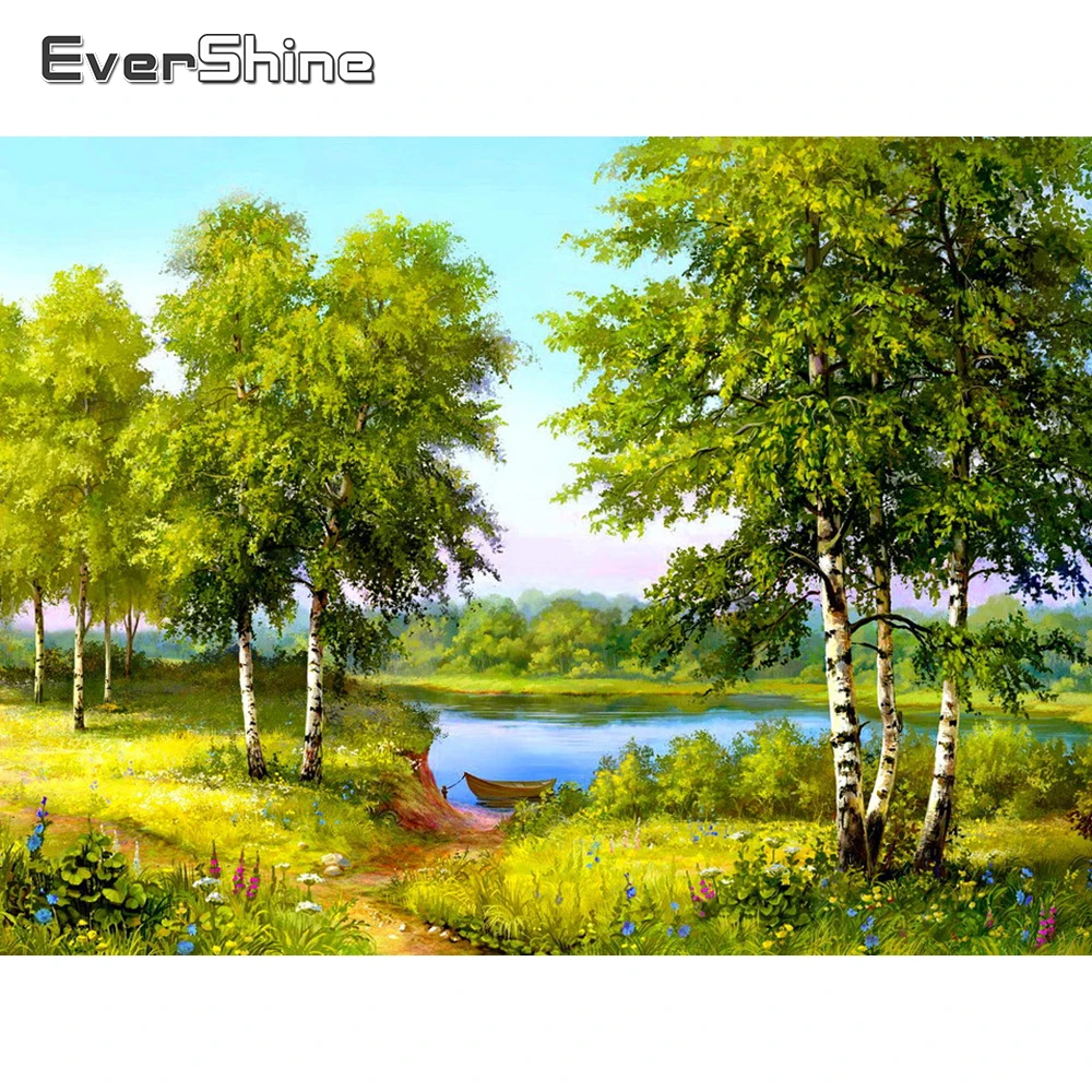 Evershine 5D Diy Алмазная Картина Пейзаж Бриллиантовая мозаика дерево крестиком пейзаж