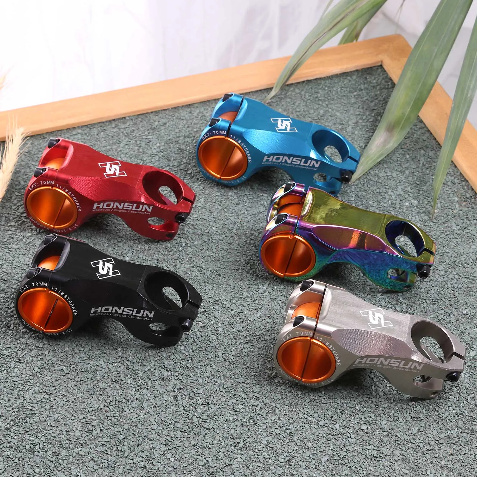Rainbow Color Bicycle Handle Stem 35mm 31.8mm Aluminium Front 28.6mm MTB Mountain Road Bicycle Bicycle Stem AM/XC -17degrees 