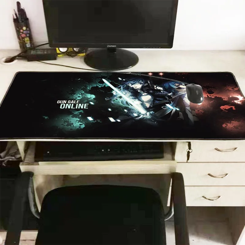  Sword art Online Speed Locking Edge Large Natural Rubber Mouse Pad Waterproof Game Desk Mousepad Ma