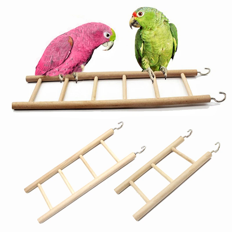 Loro escaleras Swing aves de madera juguete percha de escalada/3/4/5/6 escalera pájaro jaula de hámster mascota suministros