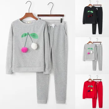 

Tracksuit women 2 piece set women's sweat suit костюм женский костюмы Solid Color pullover Long sleeve O-neck Sweatshirt #3