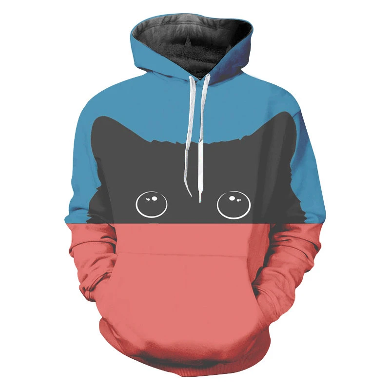 half blue half red hoodie