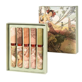 

5pcs Women Lip Gloss Non-Stick Cup Chic Durable Liquid Lipstick Makeup Set for Summer Party Dating Shopping