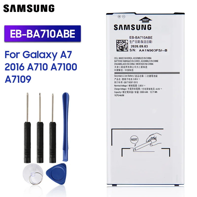 Samsung оригинальный запасной аккумулятор EB BA710ABE для GALAXY A7 2016 A710 A7100 A7109 A710F