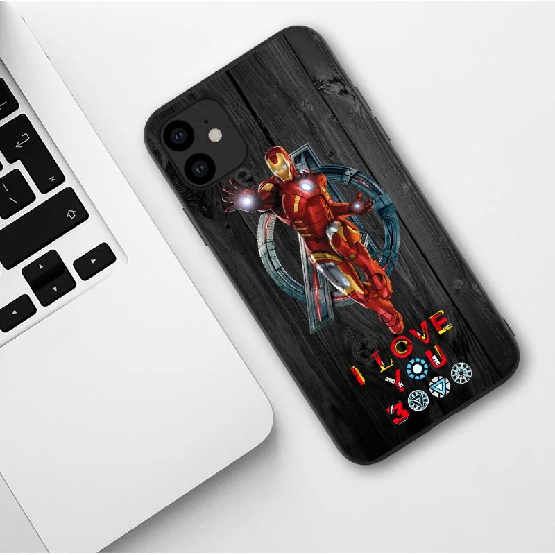 TPU Черный ТПУ чехол Джокер для iPhone 6 6s 7 8 plus x XR XS MAX 11 Pro Max чехол силиконовый чехол Марвел мститель капитан Дэдпул танос - Цвет: TPU