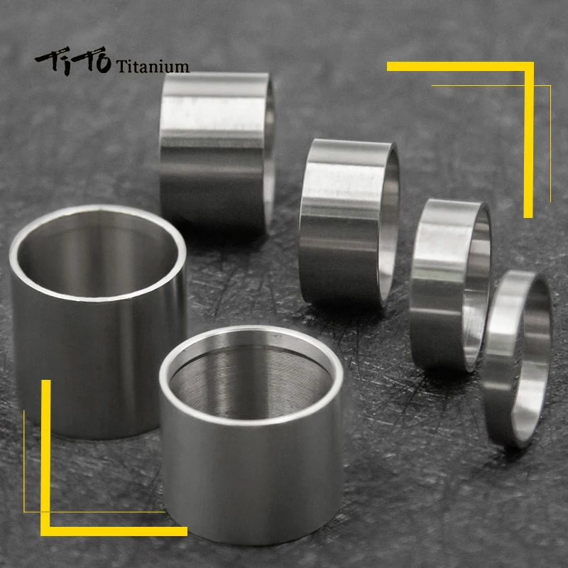 Bicycle Spacer TiTo Titanium Alloy Bicycle Washer Frame Head Tube Front Fork Handlebar Height Raising Spacer 5/10/15/20/25/30mm bike Accessories