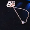 Korean Luxury Rhinestone Crown Brooch Pin Tassel Lapel Pins Suit Shirt Collar Badge Corsage Brooches for Men Jewelry Accessories ► Photo 3/6