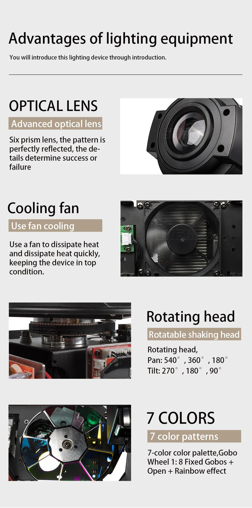 Светодиодный спот 90W с ЖК-дисплей Дисплей с 6 героев: призма DMX512 сценический эффект освещения для DJ диско вечерние танцпол Быстрая