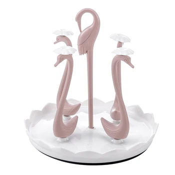 

Swan Shape Round Detachable Glass Bottle Storage Hanger Rack Kitchen Desktop Shelf Space Saving Organizer Cup Holder Modern