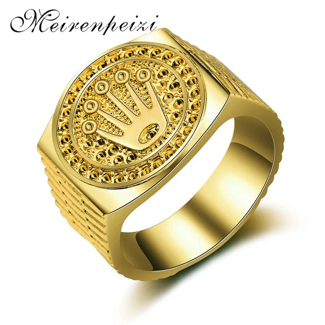 

2019 Europe and the United States new hot jewelry gold dollar sign hip hop men's ring cross-border supply wholesale
