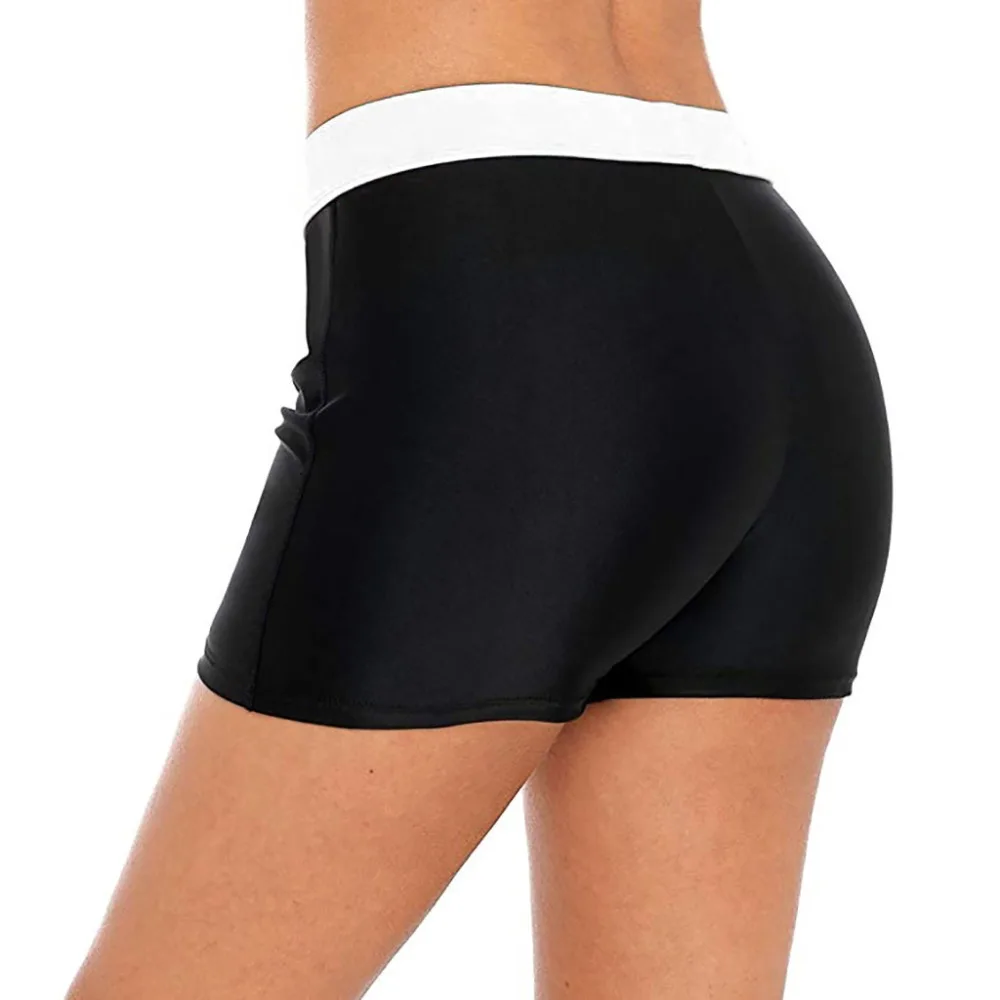 High Waist Conservative Boxer Shorts Women Bikini Bottoms Swim Briefs Elasticity Beach Shorts Stretch Shorts breathable  #2 (8)