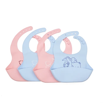 

Cartoon Silicone Baby Bibs Waterproof Toddler Kids Adjustable Food Bib Baby Feeding Stuff Burp Cloth Boy Girl Bib Apron BPA Free