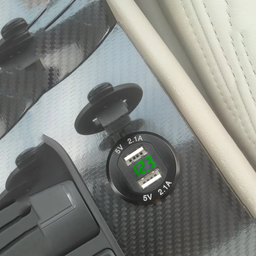Buendeer 3 в 1 DIY комплект Автомобильный Мотоцикл морской usb-розетка двойной 2.1A зарядное устройство адаптер с светодиодный напряжение для ATV, RV, SUV, грузовик