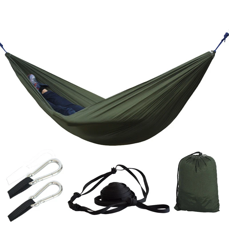 260x140cm Double Portable Camping Hammock Travel Hanging Bed Swing With Tree Straps 210T  Nylon High Quality for Outdoor Holiday 