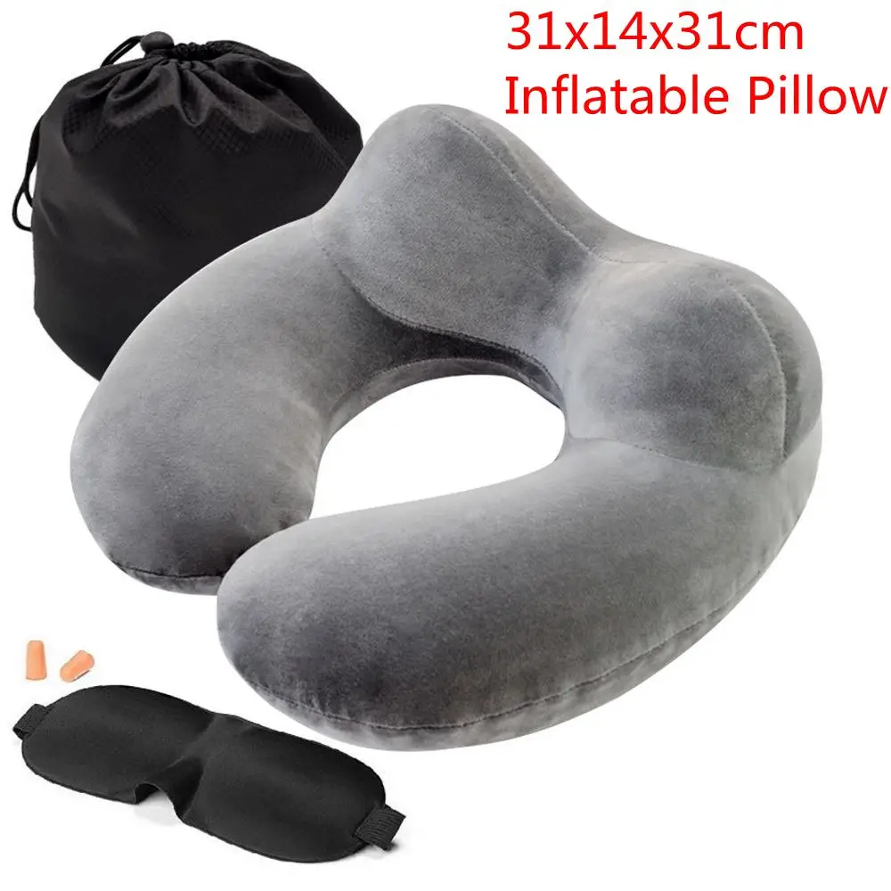 PVC-grey Подушка из пены с эффектом памяти, u-образные подушки для шеи, для самолета, поддержка шеи, аксессуары для путешествий, удобные подушки для сна, для дома, горячая распродажа - Цвет: PVC-grey