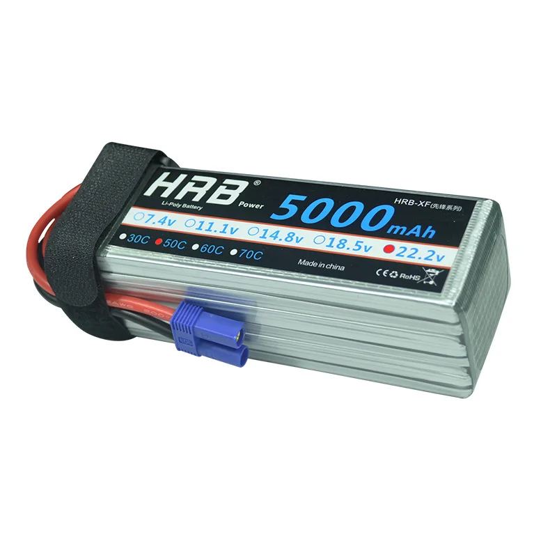 2 упаковки HRB 6S Lipo аккумулятор 22 в 5000 мАч 50C EC5 разъем для Trex 700 800E tarot 650 Квадрокоптер