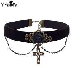 YiYaoFa Cross Necklace Vintage Choker Necklace & Pendant Jesus Necklace for Women Accessories DD-18
