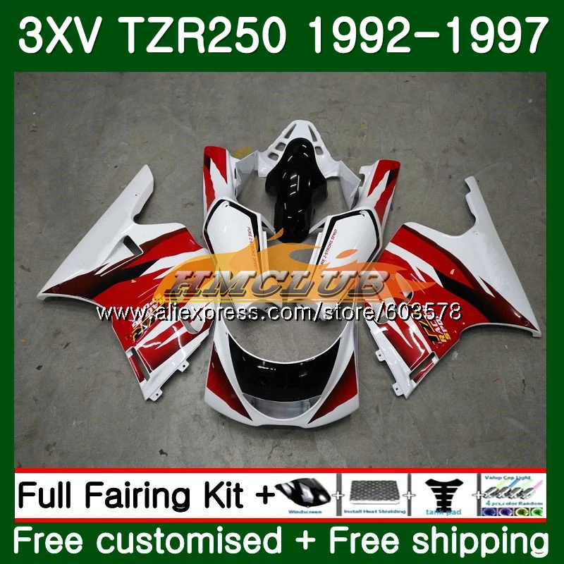 3XV для YAMAHA TZR-250 TZR250 1992 1993 1994 1995 1996 1997 122CL. 11 Топ красный, белый TZR250RR RR ТЗР 250 92 93 94 95 96 97 обтекатель