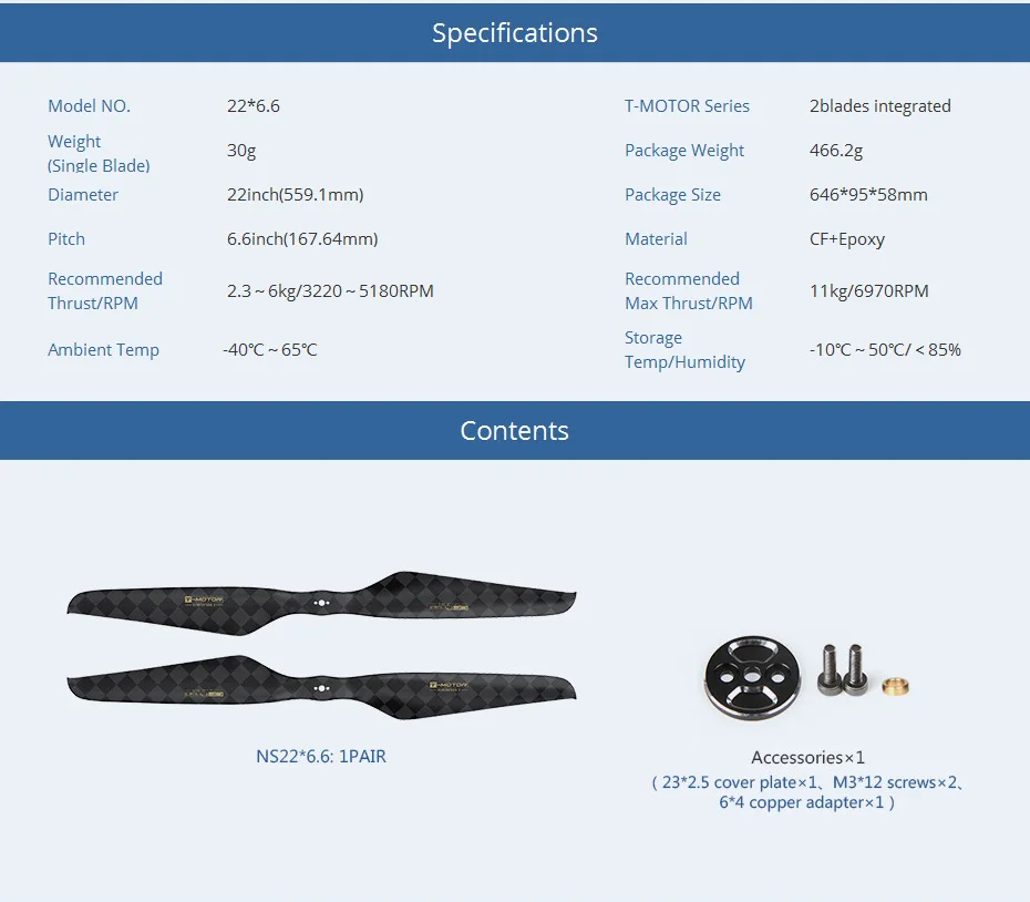 T-motor Multirotor Carbon Fiber 3rd Gen Ultra Light Propellers NS Series NS14*4.8 NS15*5 NS16*5.4 NS16*6.1 NS18*6 NS20*6.2 Prop 31