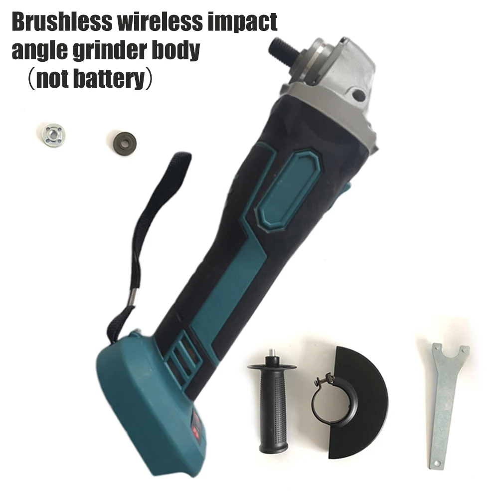 

125mm 18V Brushless Wireless Impact Angle Grinder Head Tools Kit For Makita Electric Power Woodworking Tools Without Battery