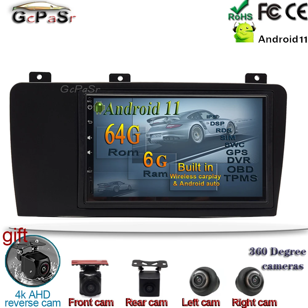 Автомобильный радиоприемник 6 + 64 ГБ Android 11 GPS для Volvo XC70 V70 S60 2004-2008 Авторадио