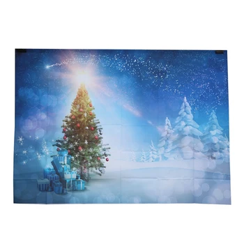 

7x5ft Blue Sky Xmas Photography Backdrop Snow Christmas Tree Glitter Star Snowflake Forest Winter Background Back drop