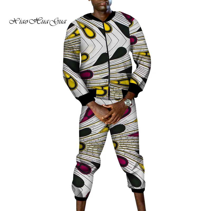 Bazin Riche/мужские комплекты из 2 предметов со штанами, африканская одежда, повседневные мужские комплекты с принтом в стиле пэчворк, топ