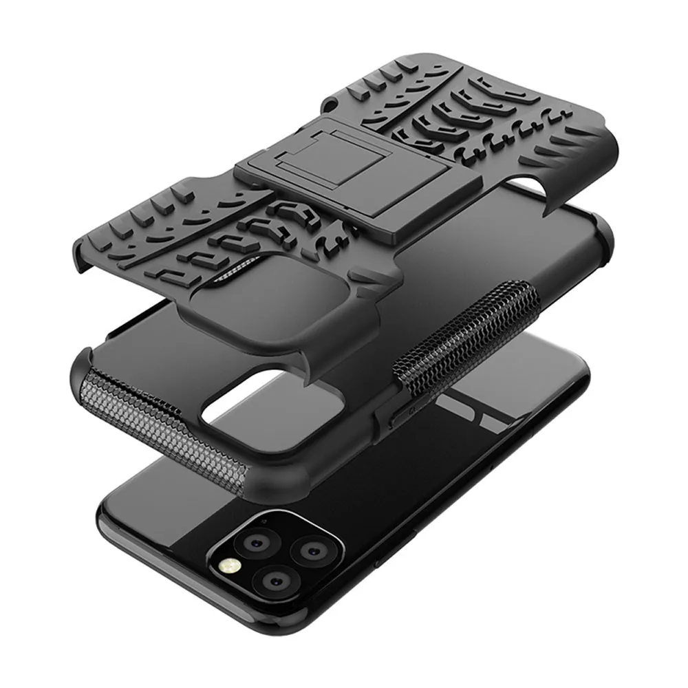 For Iphone 11 PRO MAX  scratch-resistant Shockproof Phone Case Luxury Hard Matte Cover with kick stand  High Quality Phone Case