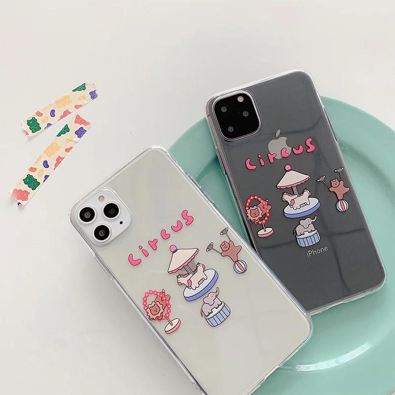 Милый чехол для парка развлечений с животными iphone 11 Pro Max X XR XS MAX 6 6s 8 7 plus