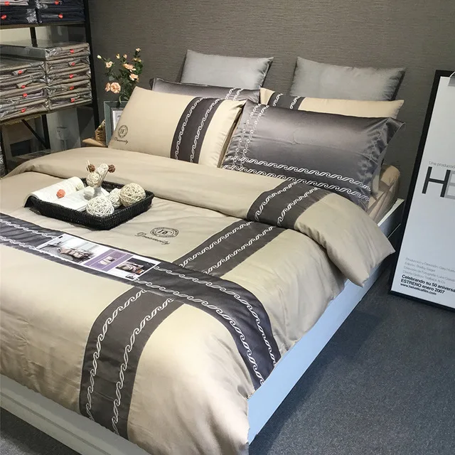 

Chpermore European minimalist Bedding set 100% Cotton Duvet cover Sets Bed Sheets pillowcases 3/4 PCS Twin Queen King Size