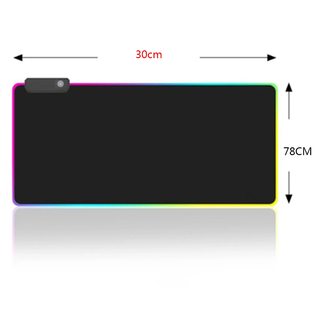 LGB Gaming Mouse Pad Lighting Modes Glowing Mat Non-slip Rubber Bottom For keyboard Desk Mat Mause - Цвет: Size 300-780-4mm