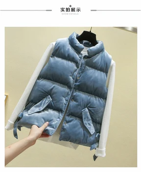 

Timis Li Women Velvet Vest Fashion Female Sleeveless Vest Jacket Warm Down Jacket Plus Size Women Sleeveless Jackets