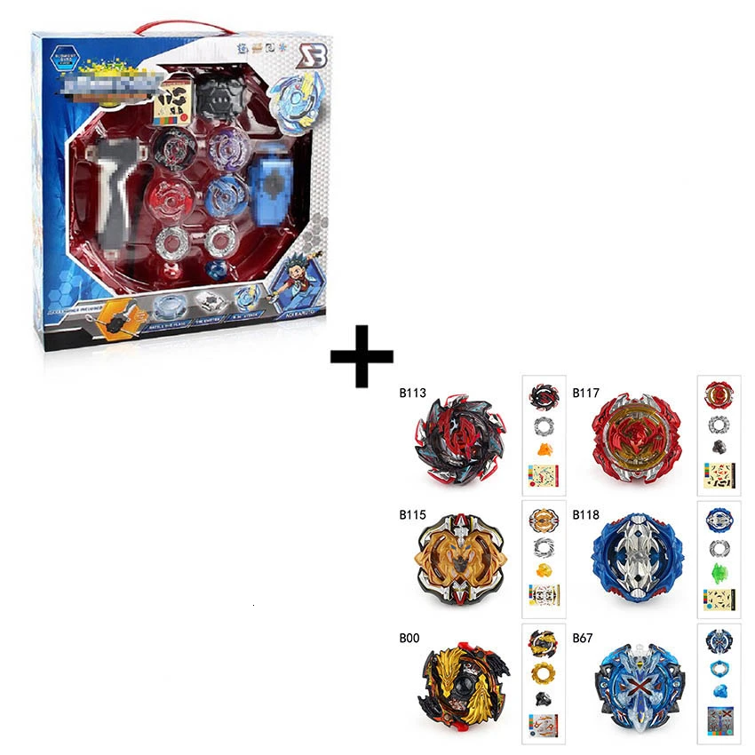 Красочная коробка Beyblade Burst для продажи металлический Fusion 4D BB807D B34 B35 B59 B41B148 пусковая установка волчок Набор детских игровых игрушек - Цвет: Синий