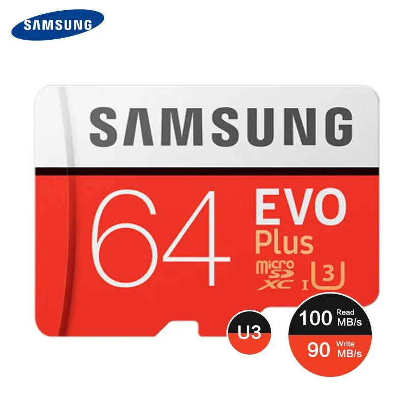 SAMSUNG карта памяти Micro SD карты памяти EVO Plus 256 ГБ 128 Гб 64 Гб 100 МБ/с. SDXC C10 U3 UHS-I, мicro SD, TF карта 32 ГБ для смартфонов и планшетных ПК