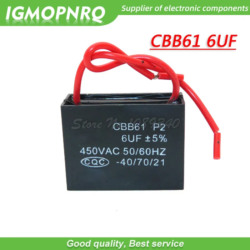 2pcs CBB61 6uf starting capacitance AC Fan Capacitor igmopnrq 450V 6UF CBB Motor Run | Электронные компоненты и