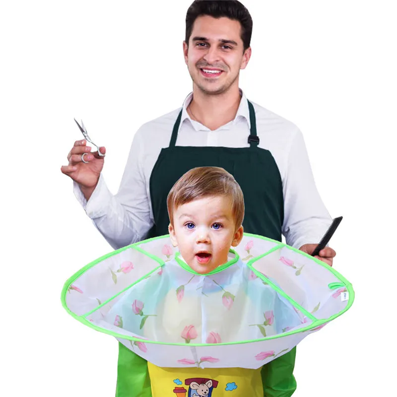 Children Haircut Apron DIY Kids Hair Cutting Cape Gown Salon