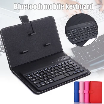 

Wireless Bluetooth Keyboard with Leather Case Mini Stand Cover Slim QJY99